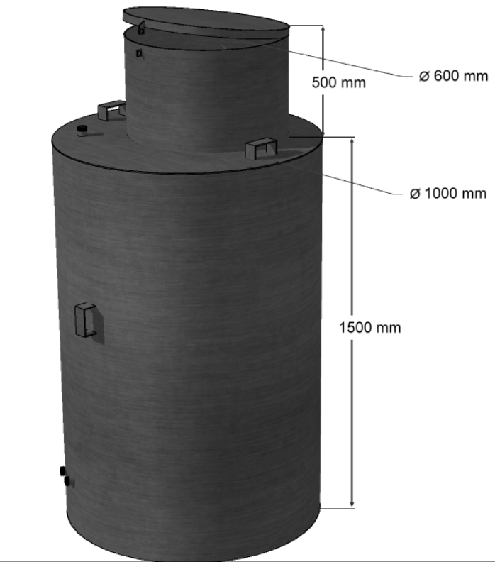 Круглый металлический Кессон 4 мм (1000х2000)