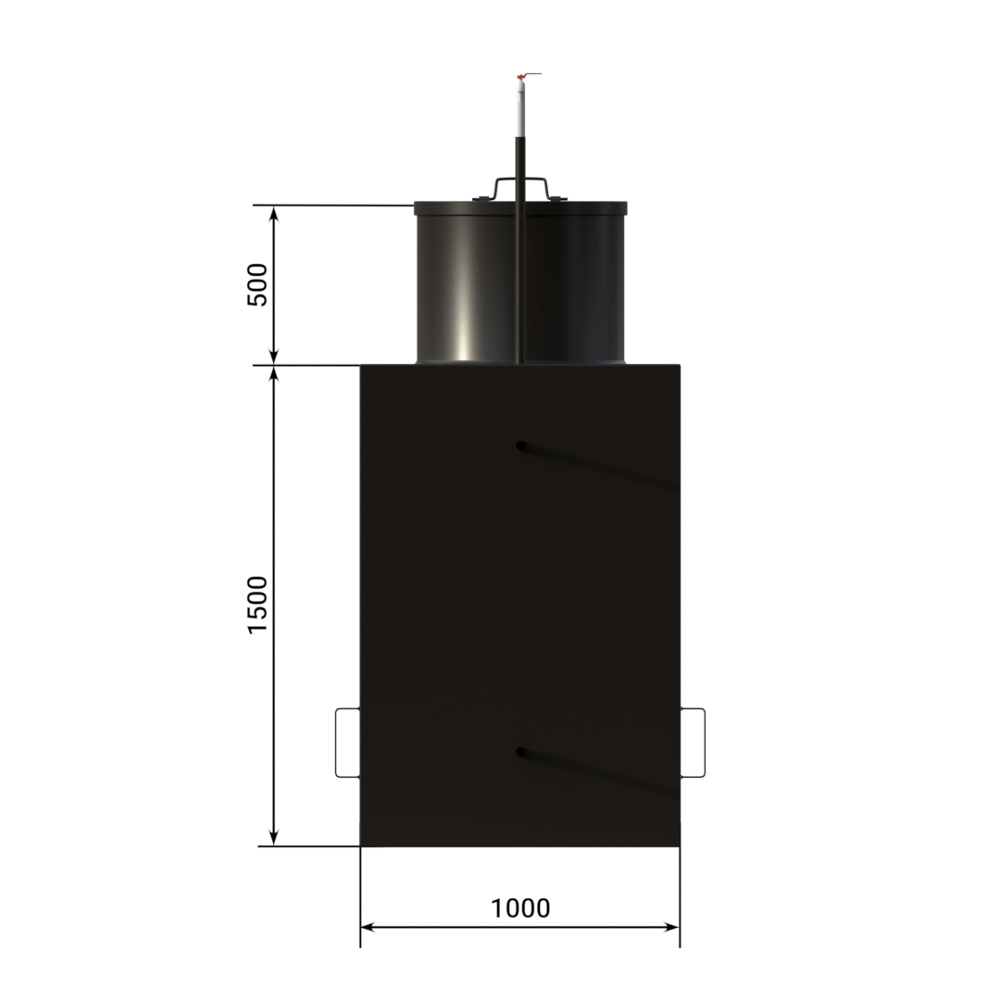 Квадратный металлический Кессон 5мм (2000х1000)