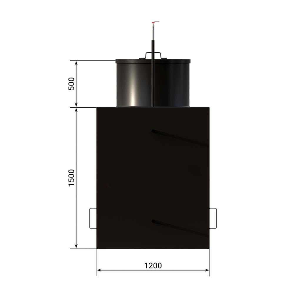 Квадратный металлический Кессон 4мм (2000х1200)