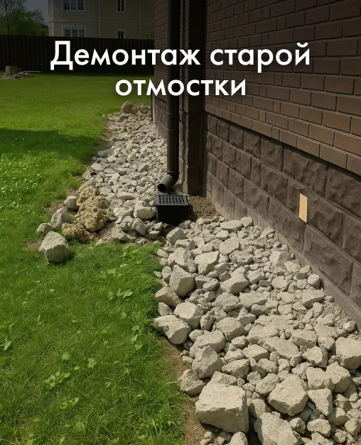 Демонтаж старой отмостки
