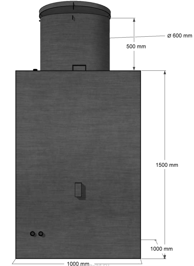 Квадратный металлический Кессон 4мм (2000х1000)
