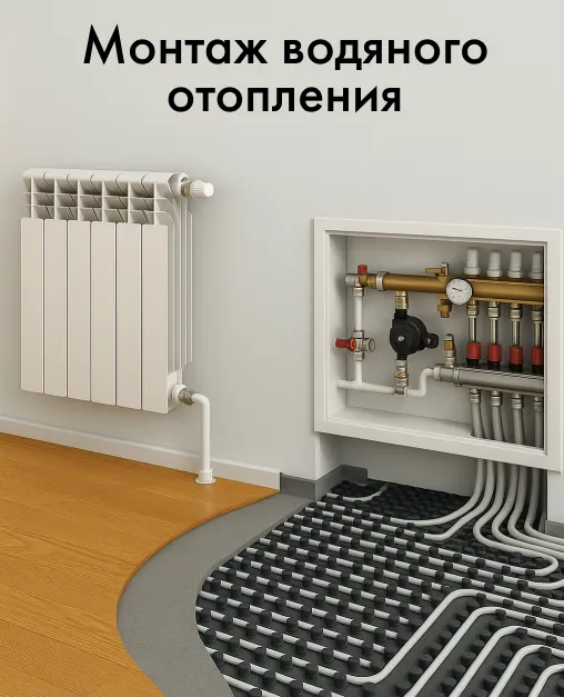 Монтаж водяного отопления