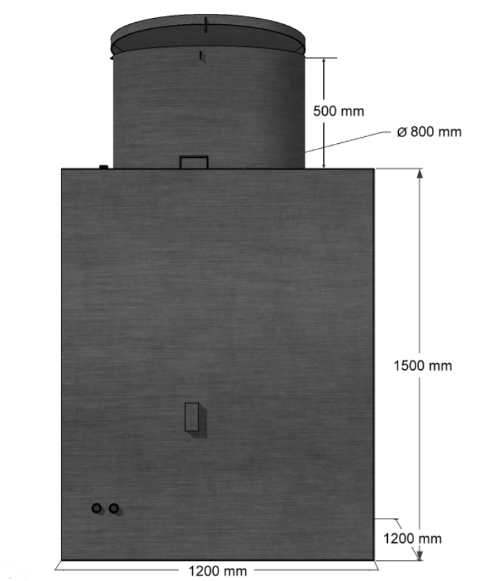 Квадратный металлический Кессон 4мм (2000х1200)
