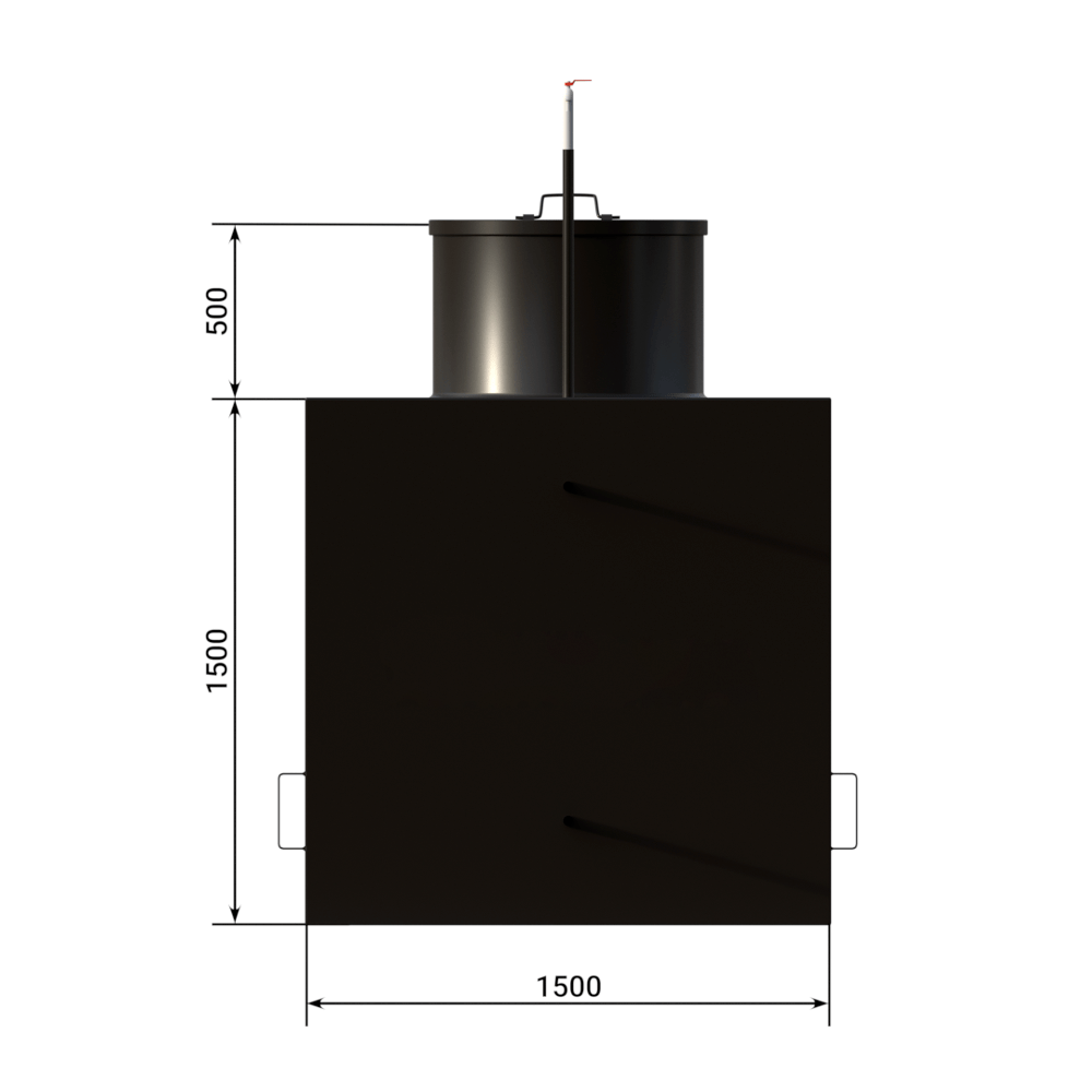 Квадратный металлический Кессон 4мм (2000х1500)