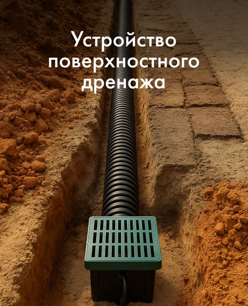 Устройство поверхностного дренажа