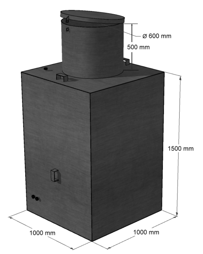 Квадратный металлический Кессон 5мм (2000х1000)